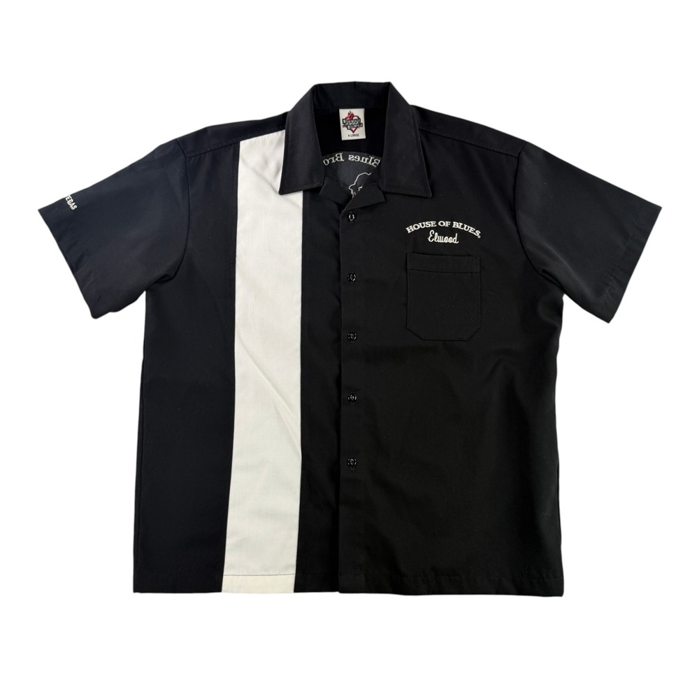 House of Blues Bowling Shirt Mens XL Black Elwood The Blues Brothers Las Vegas